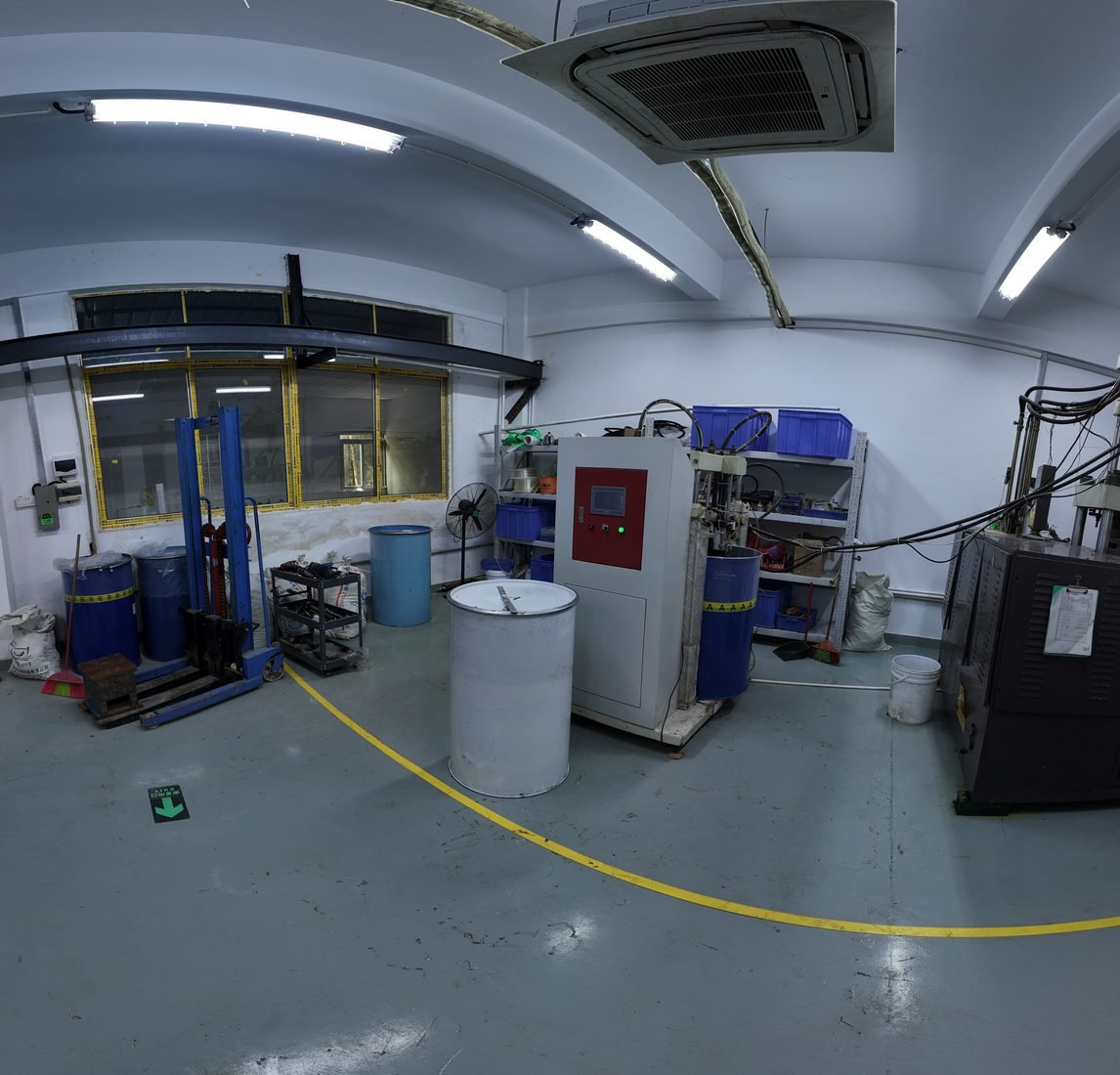 Silicone mixing equipment in the factory